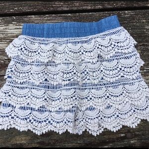 Lapis Girls Crochet Lace Ruffle Tiered Shorts 6